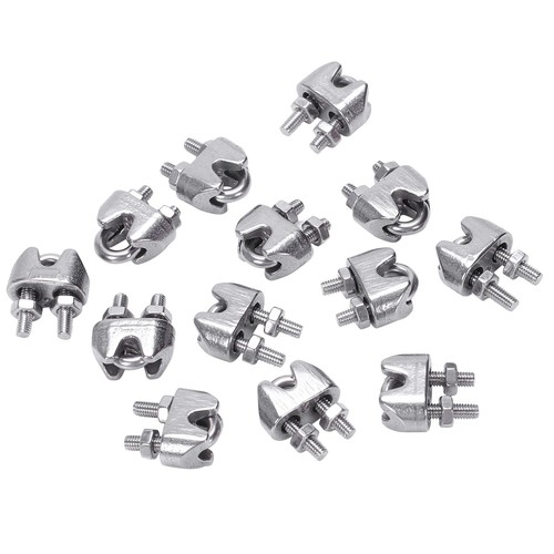 20 Stück Edelstahl-Drahtseilklemmen - 3mm (1/8"), Für Seile & Kabel, Silber