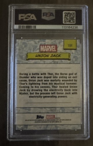 2024 Marvel Chrome Sapphire Orange Union Jack 9/25 #125 PSA 8 - Picture 2 of 2