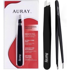 Stainless Steel Eyebrow Tweezers Slanted Tip Facial Hair Removal Tool for Men