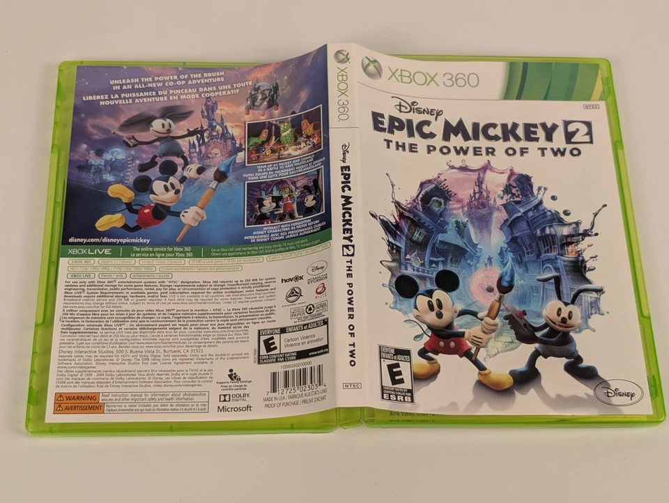 Disney Epic Mickey 2: The Power of Two (Xbox 360)➡️CIB  - Tested - Nice📀! - Image 4 of 4