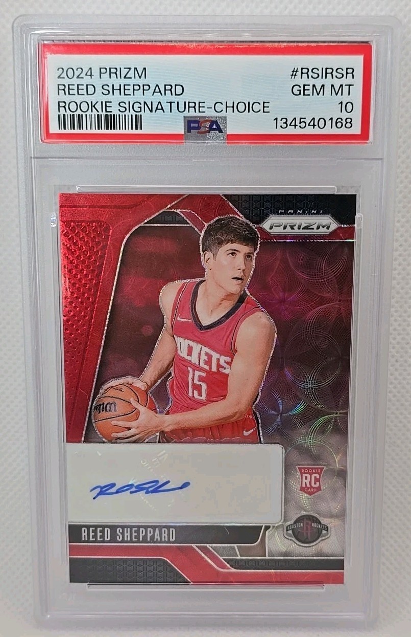 Reed Sheppard ROOKIE AUTO **PSA 10** 2024-25 Panini Prizm - #RSI-RSR SIGNATURES