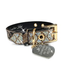 Jacqueline Kent Crustal Dog Collar Small Midnight Mermaid Black Gold AB Silver