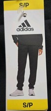 adidas Women  s Relaxed Fit Tapered Legs Fleece Pant, Black- S