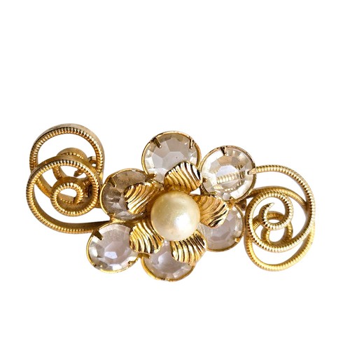 Vintage Brooch Lot Richelieu Flowers Butterfly Watering Can Rhinestones 6 Pieces - Afbeelding 6 van 9