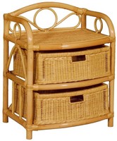 Rattan-Kommode Badregal 2 SchubfäCher Aus Echtem Rattan 53 Cm Breit (Honig)