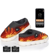 Heated Slippers with App Control,7.4V Electric Heated Foot Warmer for Men Women