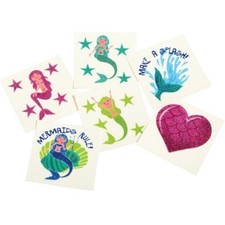 Mermaid Glitter Temporary Tattoos 36PCS