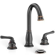 Oil Rubbed Bronze 8 inch Widespread 2-Handle 3 Hole Bathroom Sink Faucet,with Va