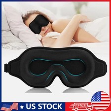 3D Travel Silk Eye Mask Sleeping Soft Padded Shade Cover Rest Relax Blindfold US