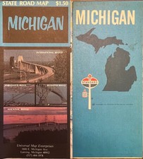 Vintage Michigan State Road Map Standard Oil Travel North America USA LOT