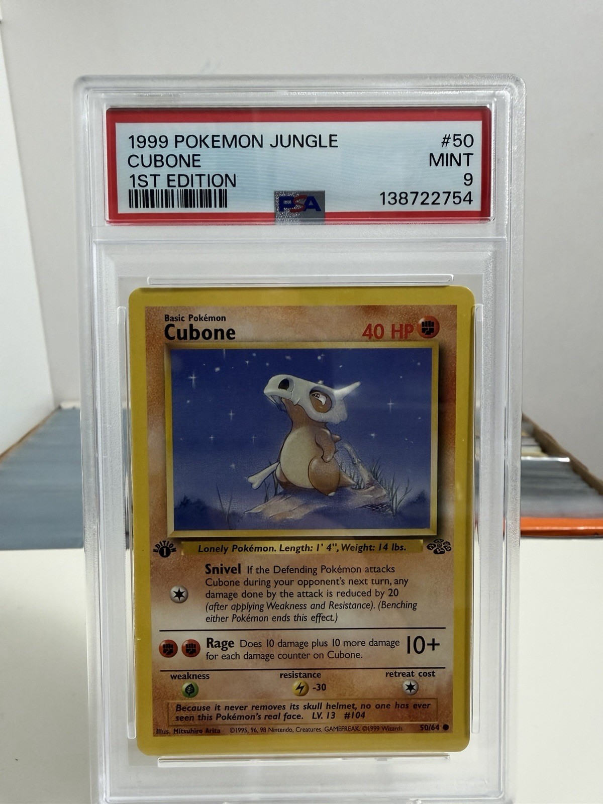 Cubone 50/64 1st Edition Jungle PSA 9 Pokémon