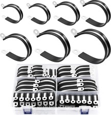 56PCS Large Cable Clamps Assortment Kit304Stainless Steel Rubber Coated Cushi...