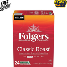 Folgers Classic Roast Medium Roast K-Cup Coffee Pods 24 Count
