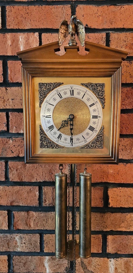 Vintage 1972 E SCHMECKENBECHER Wall Clock E German Weight Driven Untested As Is