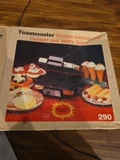 Toastmaster 290 Pizzelle International Dessert Waffle Maker Chrome USA Vtg Baker