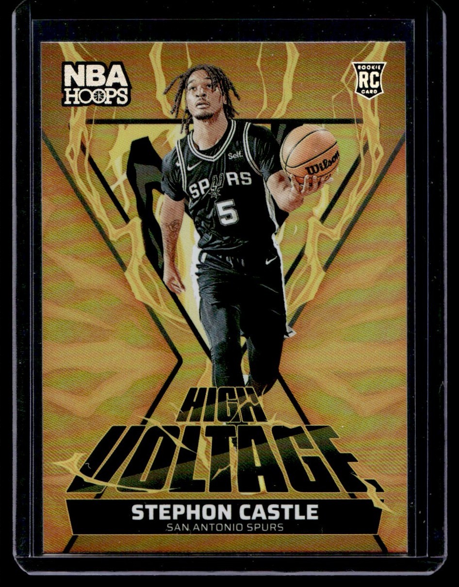 2024-25 Hoops High Voltage Holo Stephon Castle RC San Antonio Spurs #7