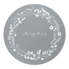 9.4 Inch Round Induction Cooktop Protective Cover Flower Pattern, Grey