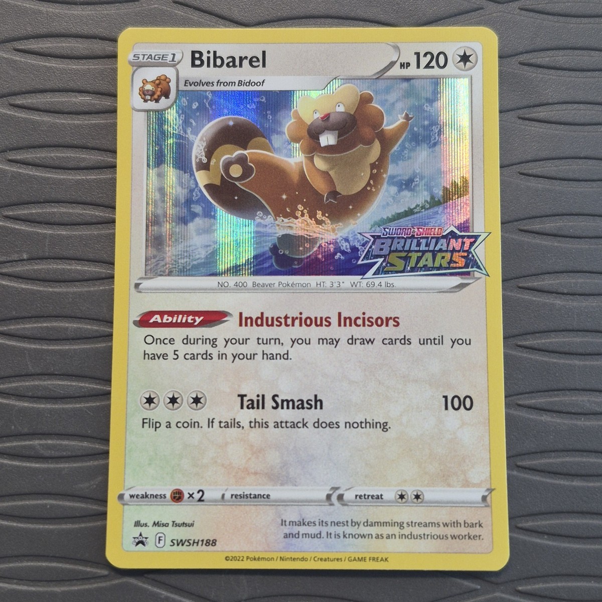 beaver pokemon card Bibarel - 121/172 - Brilliant Stars