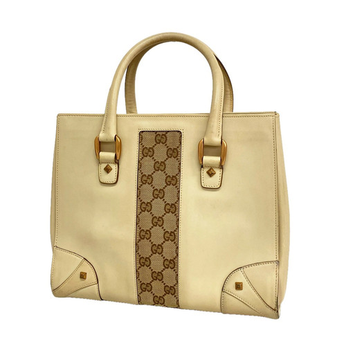 6Fd5535-K Gucci Handbag Gg Canvas 120895 Leat