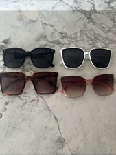 4 Pack Women  s Sunglasses Bundle Lot Large Frames Shades Pack Black Brown Pink