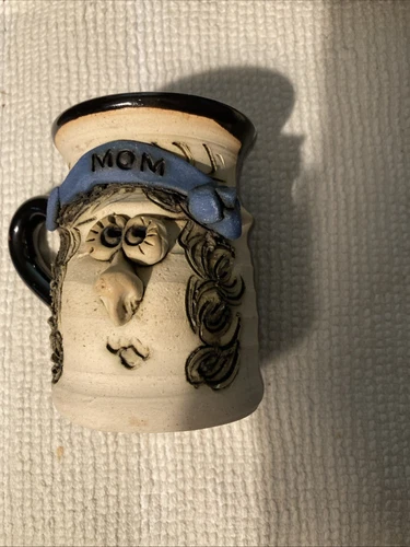 Rowe Pottery Works Salt Glazed Pottery Heart Mug Vintage