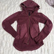 Lululemon Fleecy Keen Jacket Womens 4 Red 3-in-1 Full Zip 
