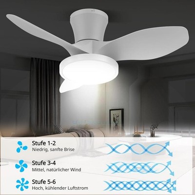 LED Deckenventilator mit Beleuchtung Fernbedienung LED Deckenlampe Schlafzimmer