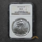 1995 American 1oz Silver Eagle  $1 - NGC MS69 - Philadelphia