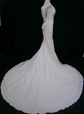 Sottero Midgley Wedding Dress 8 Ivory Crepe Ball Gown Huge Train Illusion