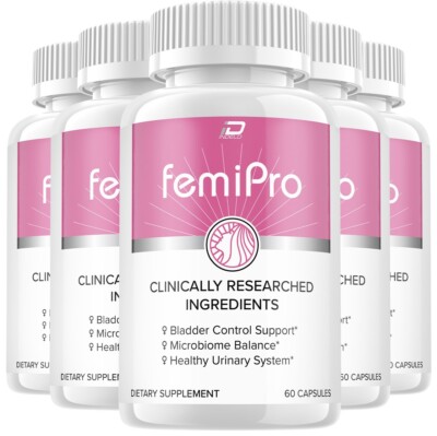 (5 Pack) FemiPro Bladder Support Supplement - Probiotic Femi Pro Pills