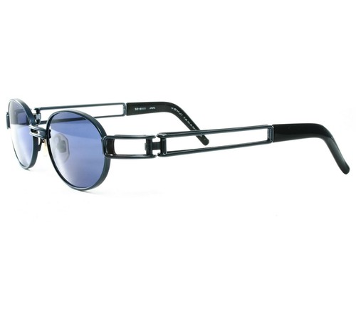 yohji yamamoto Vintage Sunglasses 52-6105 Black Elements \ Blue Lenses - Picture 2 of 2