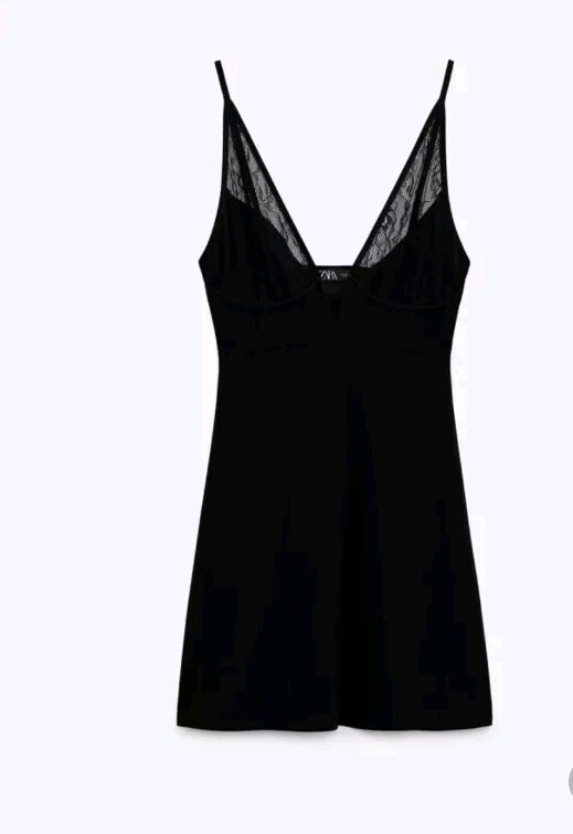 ZARA NEW WOMAN BLACK MINI DRESS Black Lace 0264 808 Medium | eBay