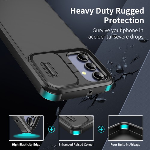 For Samsung Galaxy A56/A36/A16/A15/A14/A03s Rugged Case with Slide Camera Cover - Picture 6 of 15
