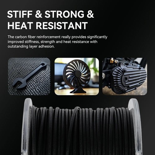 Filament d'imprimante 3D SUNLU, Nylon-6 fibre de carbone (PA6-CF), noir, 1,75 mm, 1 kg, - Photo 8/13