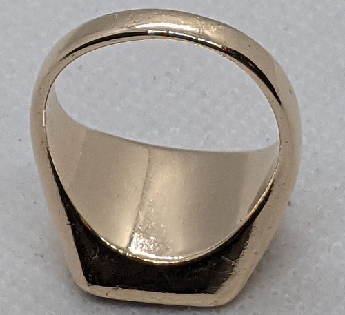 Vintage 10K Yellow Gold Onyx Free Mason Masonic Temple Men's Signet Ring, 8.5 Gr - Picture 10 of 15