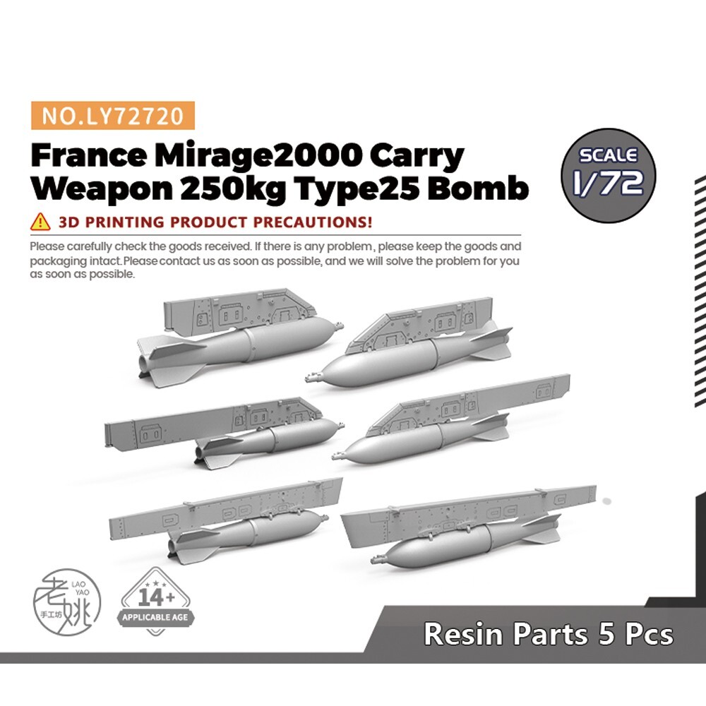 1/72 Model Upgrade Parts France Mirage2000 Carry Weapon 250kg