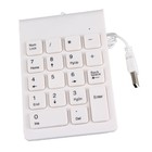 Tragbare USB 18 Tasten NumPad Zifferntastatur Tastatur für Laptop Weiß