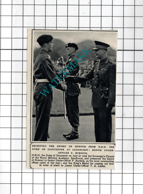 Senior Under-Officer P Burdick Sandhurst - 1950 SMALL Cutting
