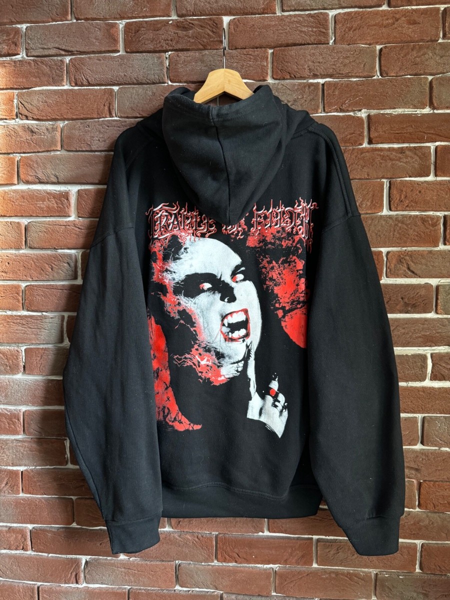 Tシャツ・カットソー IONSEOUL 1992 Boucle embroidered hoodie Vintage 00s Cradle of Filth Midian Black Metal Band hoodie
