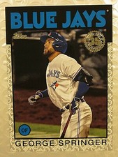 2021 TOPPS 86B-41 GEORGE SPRINGER 1986 35th ANNIVERSARY BLUE JAYS PLATINUM 62/70