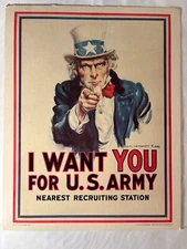 Vintage US Army I want you poster. RPI-223 October 1981, US Government Printing 