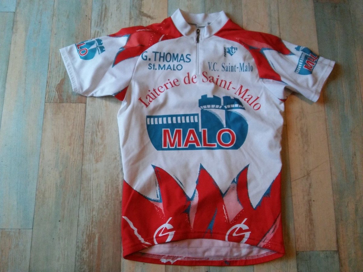 Maillot Cycliste Vintage NORET – VC St Malo – Taille S – État Correct