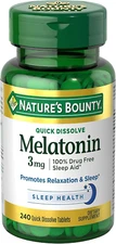 Nature'S Bounty Melatonin 3Mg 100% Drug Free Sleep Cherry Flavor 240 QD Tablets