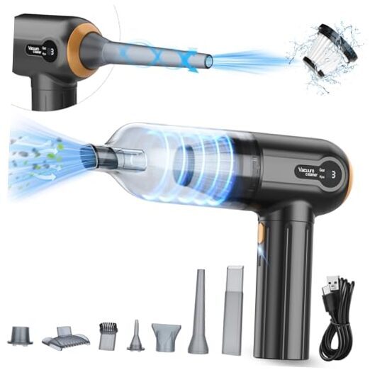 Handheld Car Vacuum Cleaner, 15000Pa Cordless Vacuum Cleaner and Air Duster,