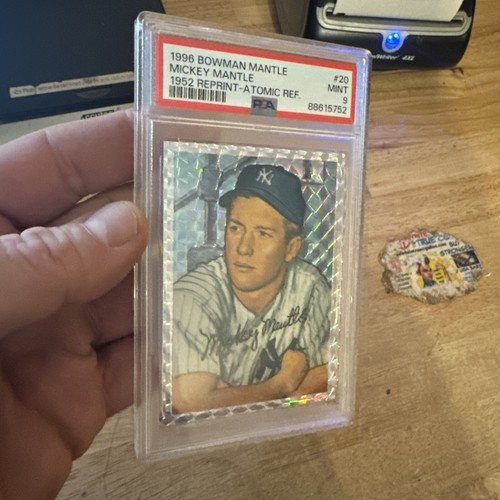 Mickey Mantle PSA 9 Bowman ATOMIC REFRACTOR Collector Card Yankees 1996 HIGH END - Picture 10 of 21