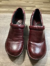 B.O.C Woman  s Burgandy Leather Slip On Clogs Size 7/ EUR 38 Peggy