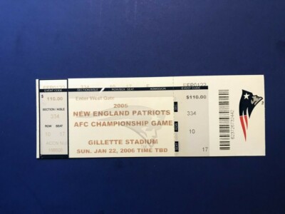 NEW ENGLAND PATRIOTS UNUSED TICKET AFC