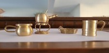 Dollhouse Miniature Brass Metal Kitchen Lot