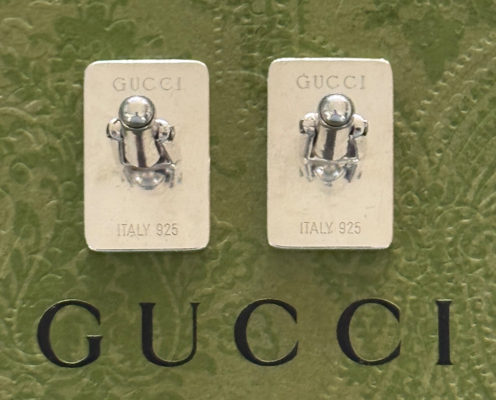 Gucci  Rectangular Cufflinks Textured   Sterling … - image 2