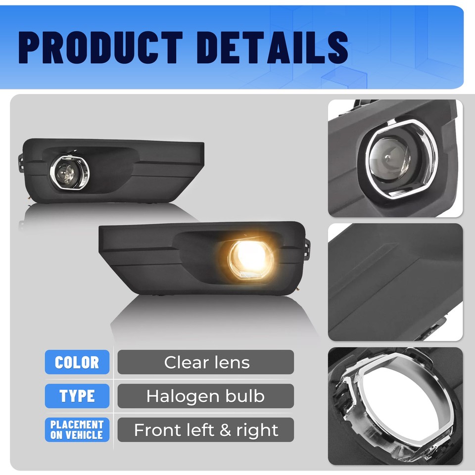 For GMC Acadia 2013-2016 Bumper Lamps Projector Fog Lights w/ Switch ...